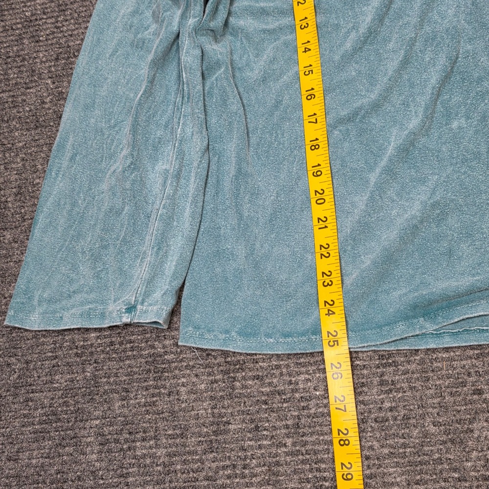 J. HER Mineral Wash Top Women's Size M Teal Blue V-Neck Long Sleeve Cotton NWT - Picture 7 of 8